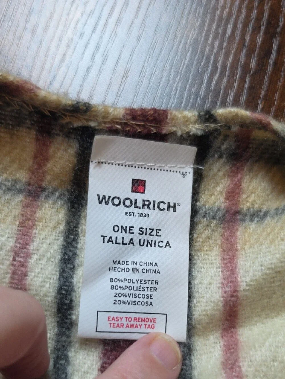 WOOLRICH | Plaid Fringe Shawl Cape Wrap Ruana Open Front Cozy | One Size